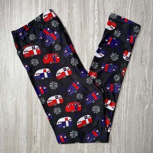4th of July Stars & Stripes Camper Capri or Full Soft Leggings